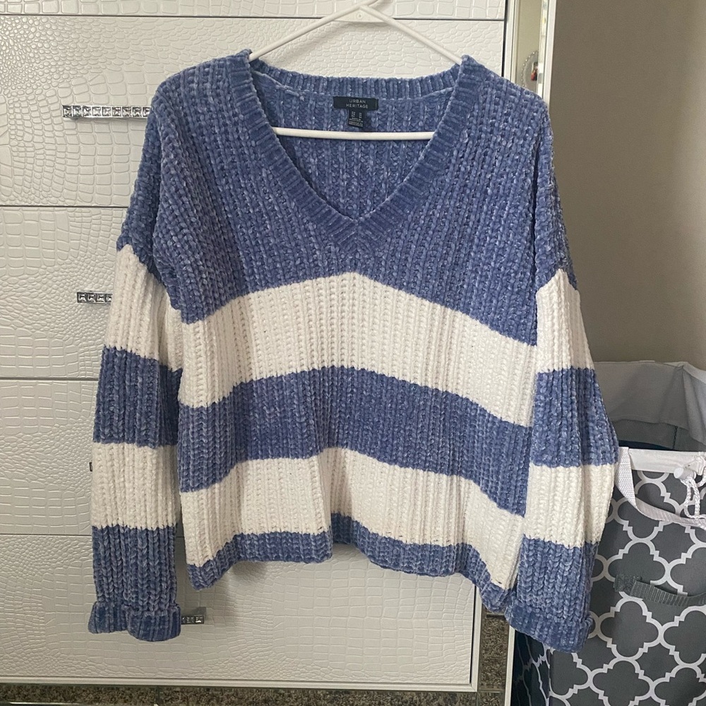 Blue & white striped sweater